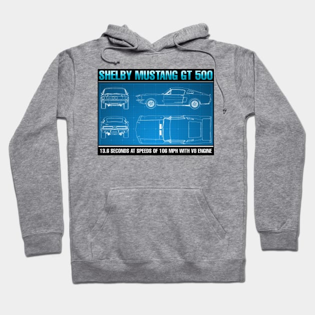 MUSTANG GT 500 Hoodie by theanomalius_merch